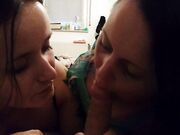 2 Girls Pleasure Cock: Amateur MILF Threesome