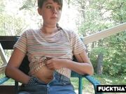 Brunette Amateur Masturbates on Webcam Outdoors