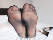 Blonde MILF Teases with Nylon Feet on Webcam Solo