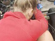 Blonde Teen Amateur With Big Ass Gets Fucked In The Garage