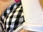 Blonde Russian Teen Masturbates in Public Toilet on Webcam