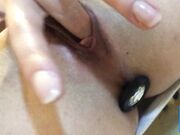 Blonde Russian Teen Masturbates in Public Toilet on Webcam