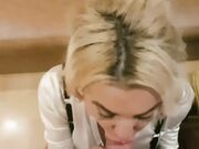 Stepmom Helps Stepson to Cum with Blowjob and Handjob