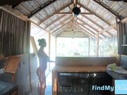 Tattooed Blonde MILF Strips in Abandoned Bar