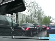 Public City Car Ride: Solo Female Orgasm with a Sex Toy