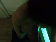 Rough BDSM Deepthroat with a Busty Amateur Teen in Green Light