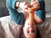 Extreme Dildo Facefuck: Solo Female BDSM Fun