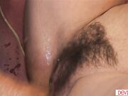 Old man making hairy big tit milf squirt