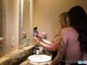 Two gfs seduce and lick a straight girl