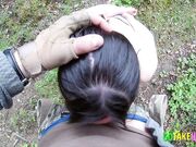 Mountain Blowjob with a Kinky Brunette