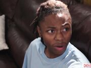 Black stepson fucks and makes his blonde stepmom squirt