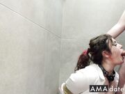 Bound Teen Slut Deepthroats After Being Duct-Taped