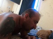 Butt-plugged sub gets fucked hard from behind after blowjob