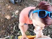 Quick BJ at Abandoned House: Amateur Couple's Cumshot Adventure