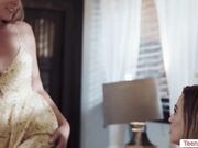 Taking a nap with my teen babysitter on the bed