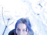 Teen Schoolgirl Gives Risky Public Blowjob in the Park