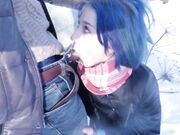 Teen Schoolgirl Gives Risky Public Blowjob in the Park