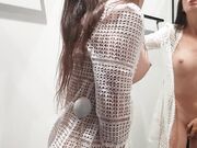 Fitting Room Cam: Brunette Babe Undresses