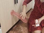 Big Ass Babe Takes a Huge Dildo and a Guy in Her Ass for a Rough Anal Cream
