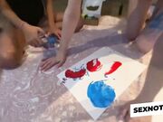 Lesbian BDSM Babes Paint Each Other's Bodies