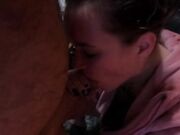 Big Tits Brunette Swallows His Load - POV Blowjob