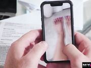 My stepdaughter gives me a foot job and fucks her