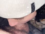 Public Winter Street Blowjob From a Stranger