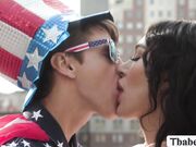 American big cock bareback fucks TS curly hair