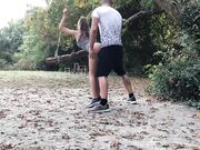 Risky Public Sex Outdoors with a Curvy Amateur Babe