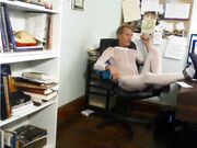 ROBERT RICHARD  MILGATE IS A SLUT WEARING A SHEER WHITE BODYSTOCKING AND HIGH HEELS