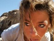 Public Blowjob in Petra - Amateur Babe Swallows Cum