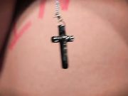 Redhead Savannah Fox gets straponed by a mistress in nun latex uniform