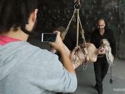 BDSM with kinky Liz Rainbow getting fingered publicly at the party