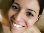 Piss whore Daniela Duran takes warm wet piss on her face in onlyfans golden shower blowjob