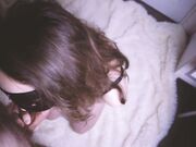 Lingerie-Clad Teen Gives Husband a Passionate Blowjob