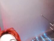 Hot Wax on Redhead Solo Babe's Boobs