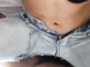 Rough sex with a Latina teen in ripped jeans