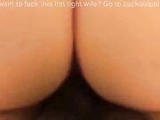 Wife has big orgasm with black bull while husband watches