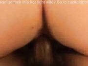 Wife has big orgasm with black bull while husband watches