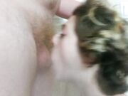 Teen Brunette Babe Gives Deepthroat Blowjob