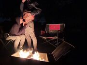 Rough Sex in a Public Park - Big Tits Exposed by the Fire!