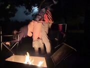 Rough Sex in a Public Park - Big Tits Exposed by the Fire!