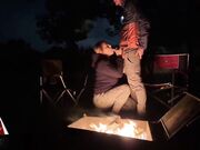 Rough Sex in a Public Park - Big Tits Exposed by the Fire!