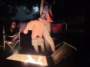 Rough Sex in a Public Park - Big Tits Exposed by the Fire!