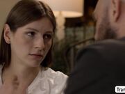 Horny brunette TS wants a big dick in her butthole