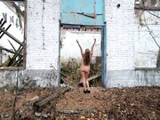 Nude Blonde on the Ruins