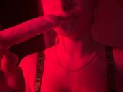 Tattooed Blonde Babe Demonstrates Blowjob Skills