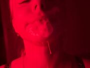 Tattooed Blonde Babe Demonstrates Blowjob Skills