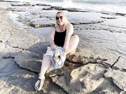 Blonde MILF Masturbates and Squirts on Public Beach