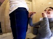 Big Cock Blowjob in the Guest Toilet by Amateur Teen Babe